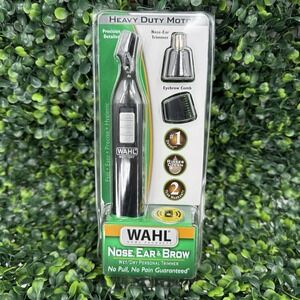 Wahl Nose Ear & Brow Wet/Dry Hair Trimmer Rinsable Eyebrow Comb Grooming